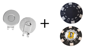 Paquete de 10 Hat Clip + Póker Chip Golf Ball Marker personalizable